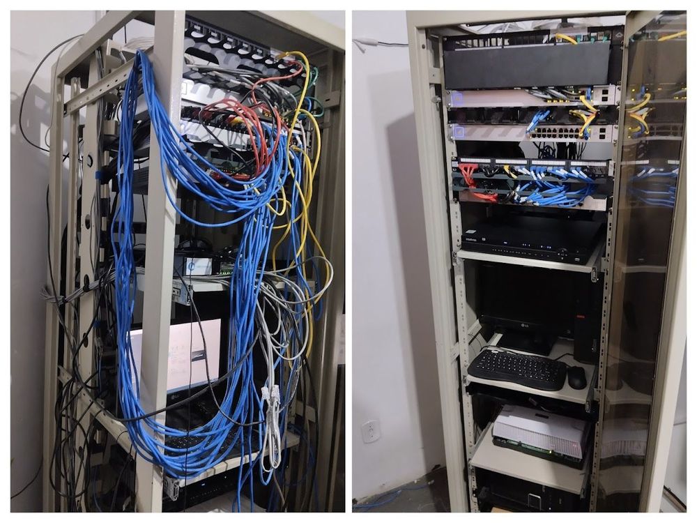 Organização de Rack de Dados para Sistema CFTV e Wi-Fi Gerenciável